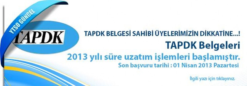 2013 Yılı Satış Belgesi Süre Uzatım İşlemlerine İlişkin Duyuru