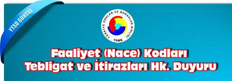 Faaliyet (Nace) Kodları Tebligat ve İtirazları